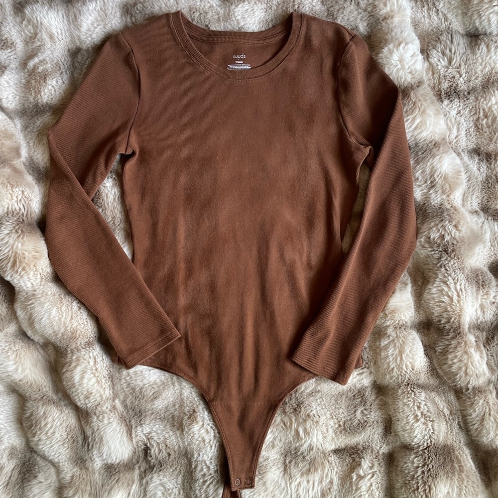 Nuuds Brown Long Sleeve Bodysuit